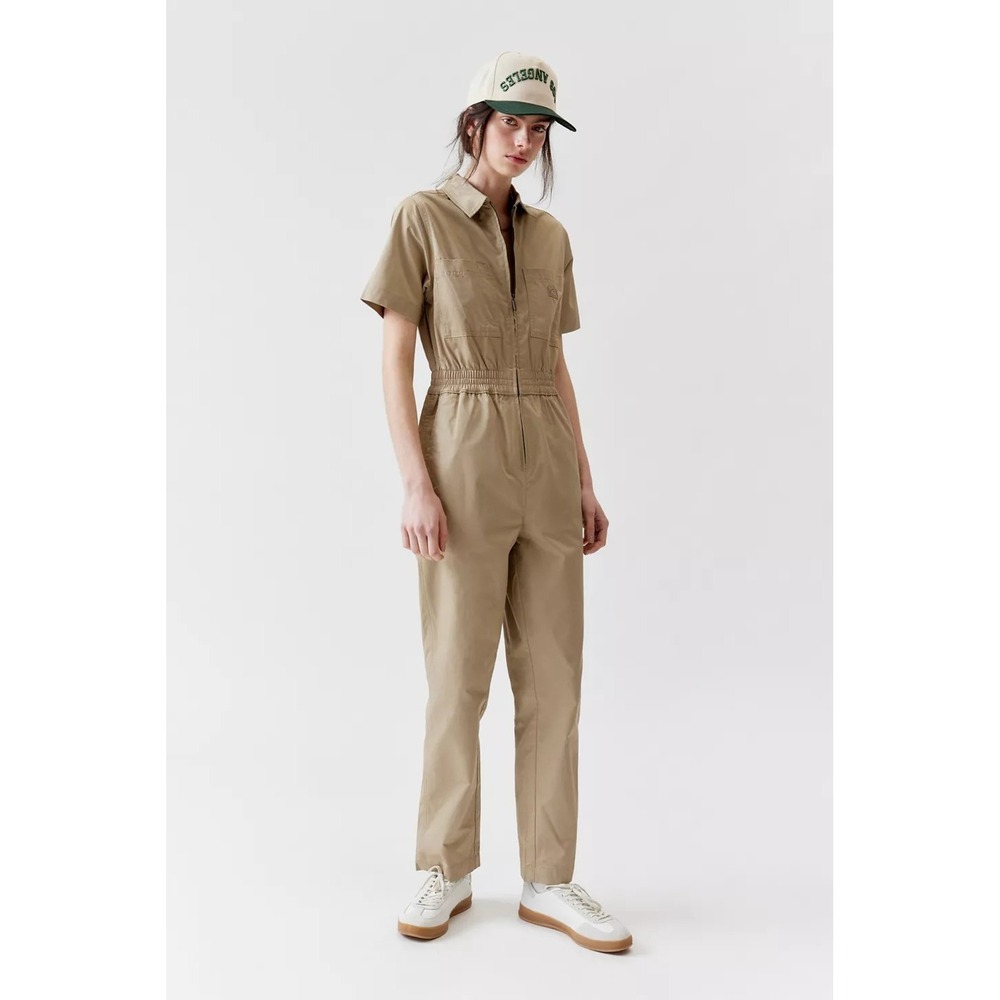 Dickies Tan Utility Elastic Waist Athleisure Vale Coverall Jumpsuit Size M